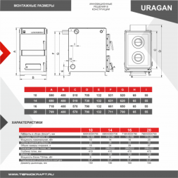 Котел твердотопливный URAGAN 20 с плитой